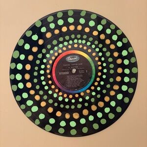 Vinyl Record with Green Hand Painted Mandala Dots (Saint Patrick's Day)